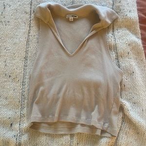 Collared crop tank top